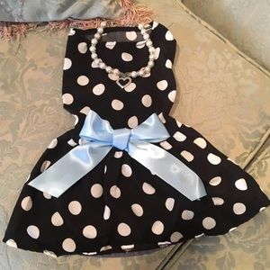 Dog dress with matching necklace medium